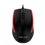 Delux M321BU Wired USB Black Red Optical Mouse