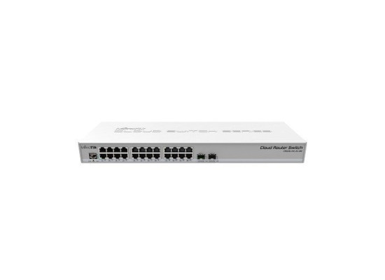 Mikrotik CRS326-24G-2S+RM 24 Gigabit port switch with 2 x SFP+ cages in 1U rackmount case, Dual boot