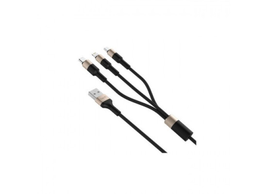 HAVIT 1.2M 2.0A 3-IN-1 MICRO(ANDROID) LIGHTNING (iPHONE) & TYPE-C DATA & CHARGING CABLE H691