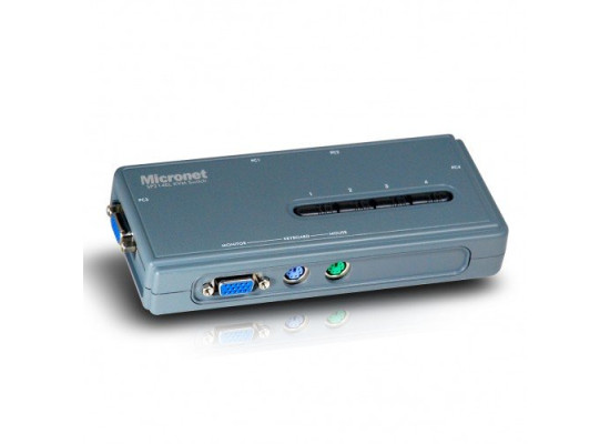 Micronet SP214EL 4-PORT KVM SWITCH WITH 4 PS/2 CABLE