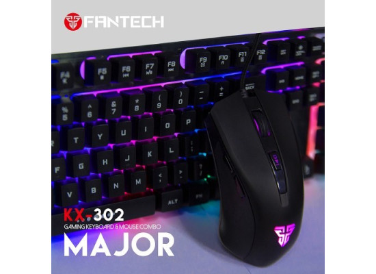 Fantech KX302 Major USB Gaming Keyboard Mouse Combo Black