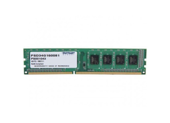 Patriot 4GB DDR3 1600 Bus Desktop Ram