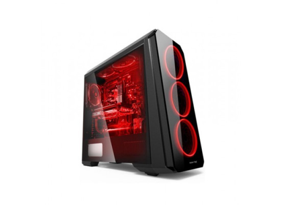 VALUE-TOP VT-760R CRYSTAL TEMPERED GLASS FULL TOWER RED LED ATX CASING