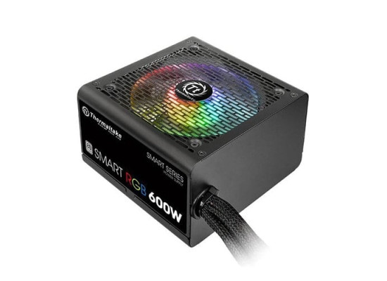 THERMALTAKE SMART RGB 600W SLEEVE CABLE 80 PLUS POWER SUPPLY WITH 5 YEARS WARRANTY
