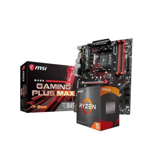 AMD RYZEN 5 5600G PROCESSOR & MSI B450 GAMING PLUS MAX AM4 AMD ATX Motherboard COMBO