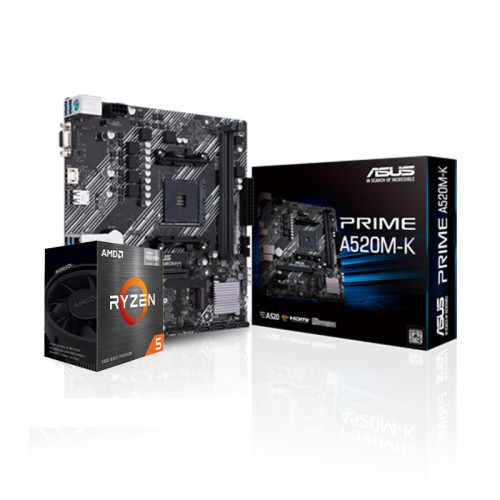 AMD RYZEN 5 5600G PROCESSOR & ASUS PRIME A520M-K MOTHERBOARD COMBO