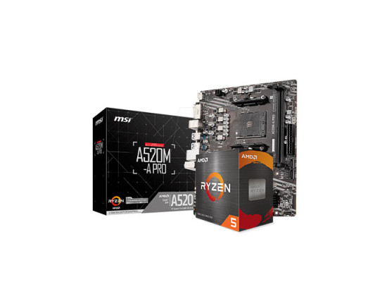 AMD RYZEN 5 5600G PROCESSOR & MSI A520M-A PRO AM4 MOTHERBOARD COMBO