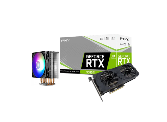 PNY GTX 3060 TI 6GB GRAPHICS CARD & GAMMAXX GT A-RGB CPU COOLER COMBO