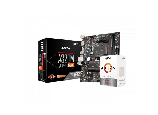 AMD ATHLON 3000G PROCESSOR & MSI A320M-A PRO MAX MOTHERBOARD COMBO