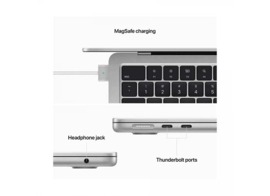 Apple MacBook Air (2022) Apple M2 Chip 13.6-Inch Liquid Retina Display 8GB RAM 256GB SSD Silver