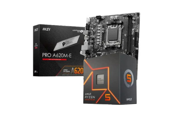 AMD Ryzen 5 7500F Processor and MSI PRO A620M-E Motherboard Combo