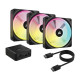 Corsair iCUE LINK QX120 RGB 3 in 1 120mm PWM Case Fan Starter Kit with iCUE LINK System Hub