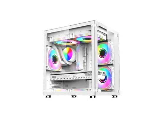 PC Power ICE CUBE White Desktop Gaming Casing With 350Watt PSU
